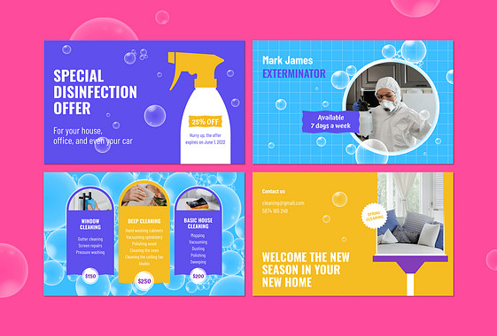 Kit SMM para servicios de limpieza