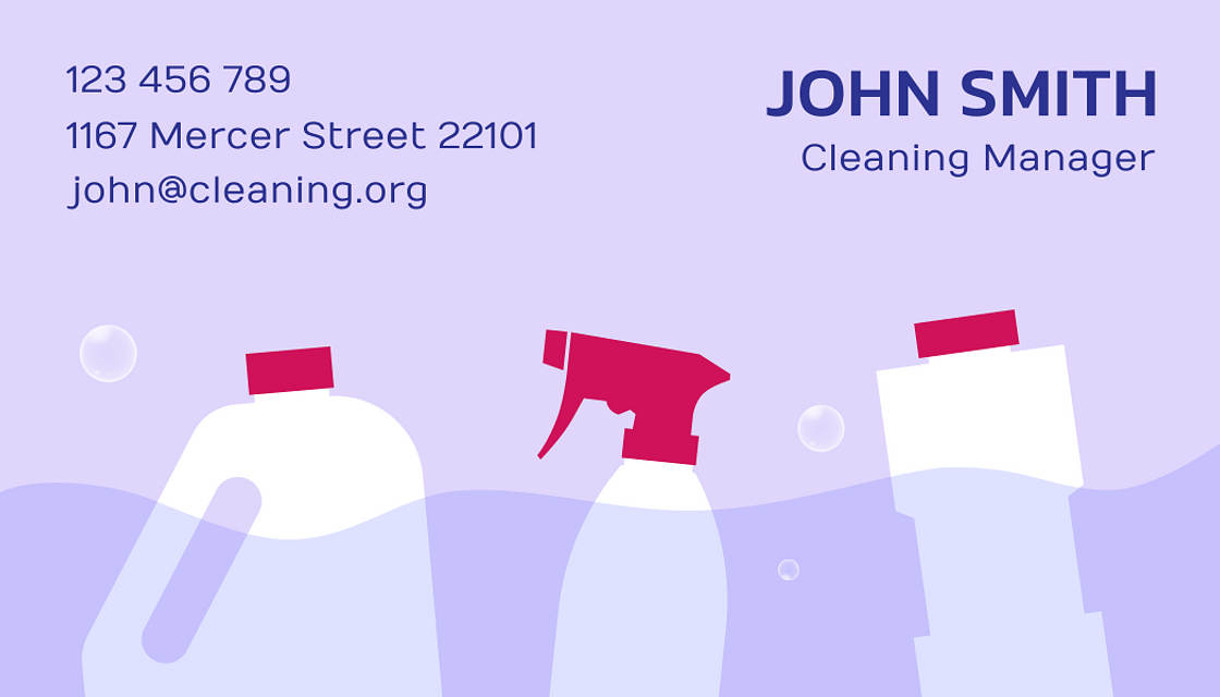 Cleaning Company Business Cards Renderforest
