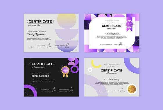 Plantllas de certificados profesionales