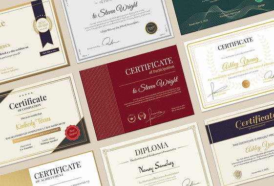Certificats élégants