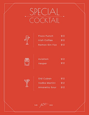 Modern Menü Şablonları