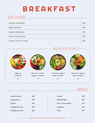 Modern Menü Şablonları