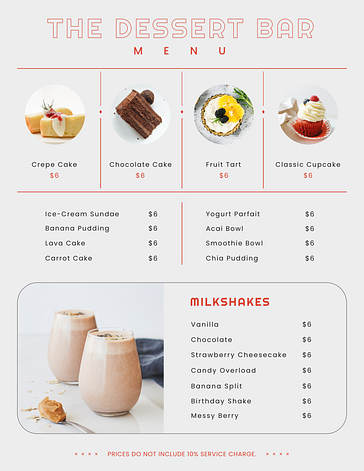 Modern Menü Şablonları