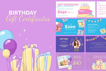 Modèles de certificat de cadeau d'anniversaire