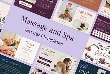 Modèles de cartes-cadeaux pour massages et SPA