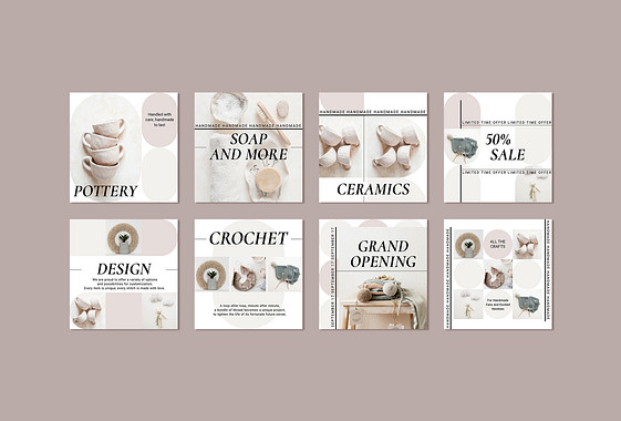 Set de promotion des articles faits à la main