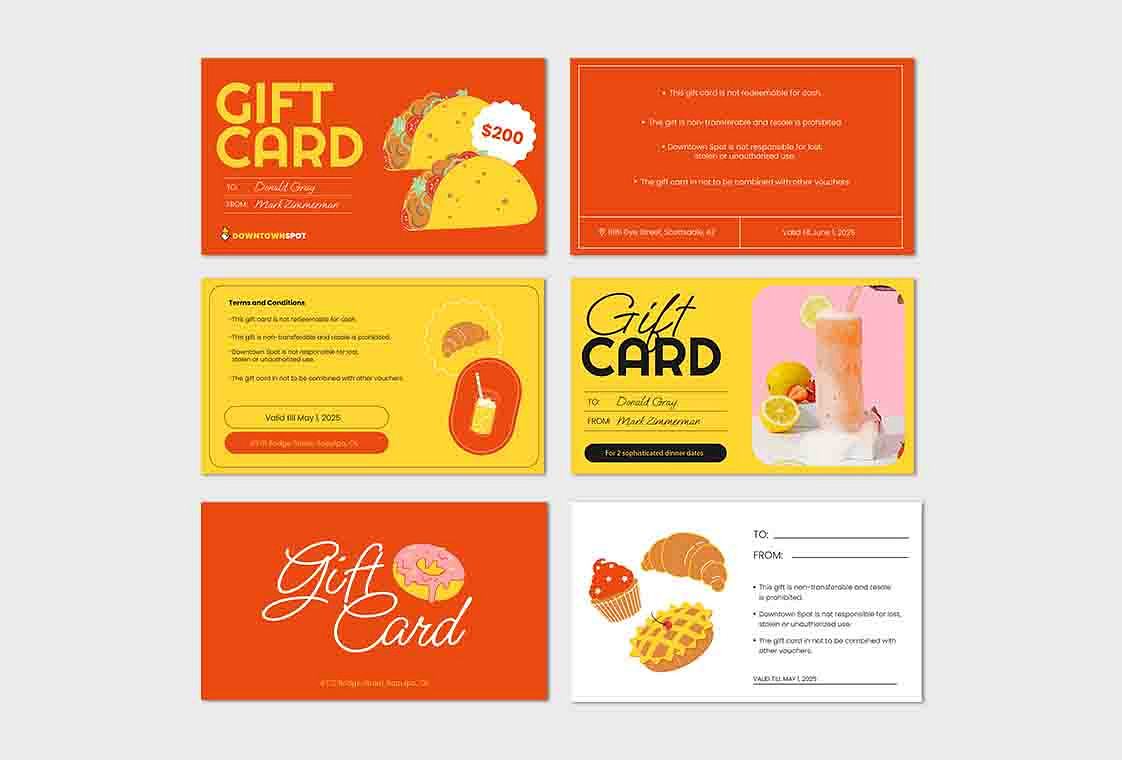 Подарочные сертификаты в ресторан | Renderforest