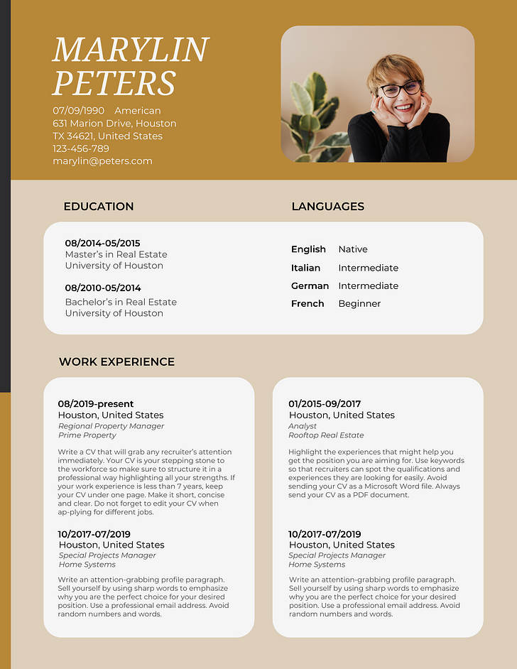 Шаблоны профессиональных резюме | Renderforest