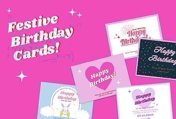 Cartes d'anniversaire festives