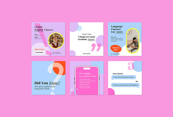 Kit de promoción de la escuela de idiomas