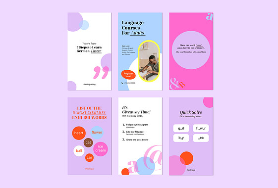 Kit de promoción de la escuela de idiomas
