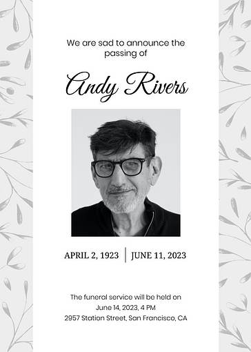 Plantillas para anuncios de defunciones