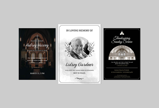 Plantillas para anuncios de defunciones