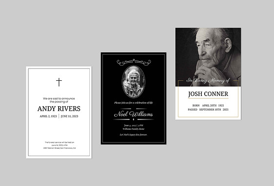 Plantillas para anuncios de defunciones