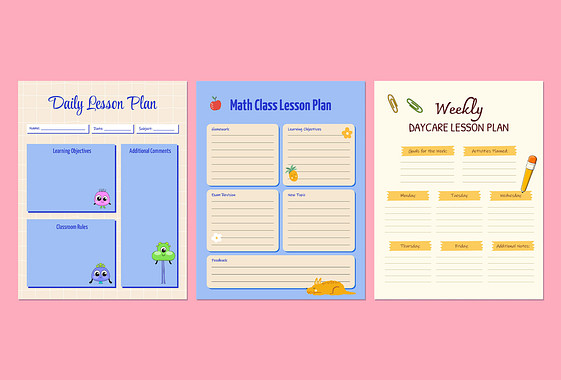 Bunte Lektionspläne für Kinder