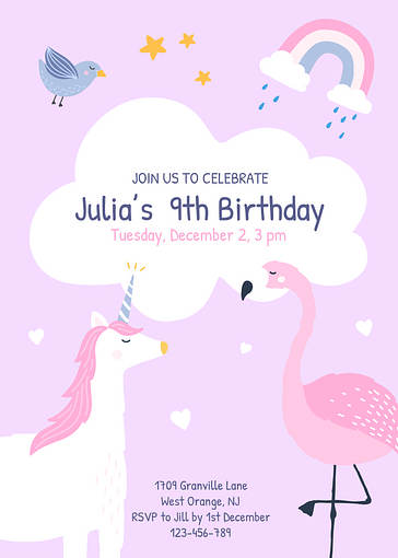 Шаблоны приглашений на день рождения