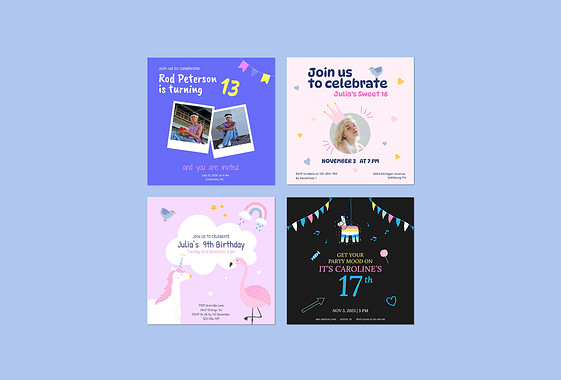 Шаблоны приглашений на день рождения