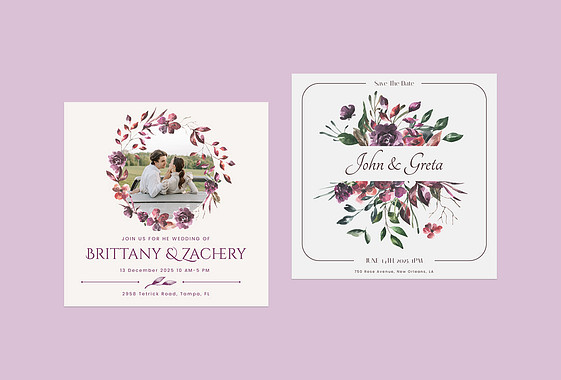 Plantillas elegantes para invitaciones de boda