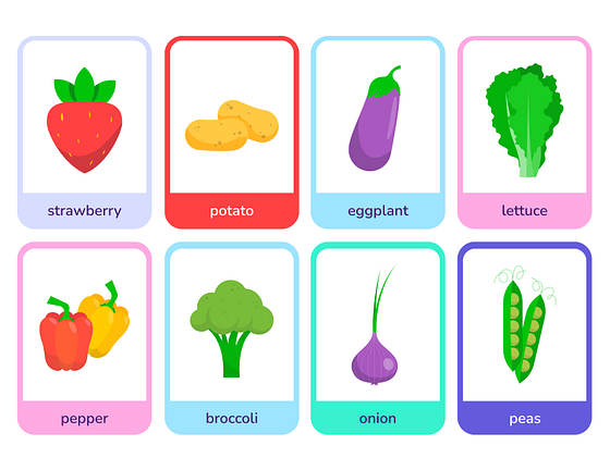 Plantillas de tarjetas didácticas coloridas