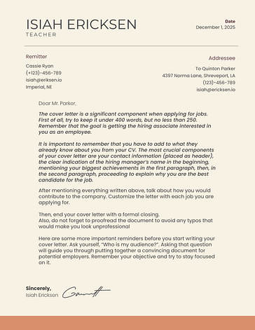 Cartas de Apresentação Minimalistas