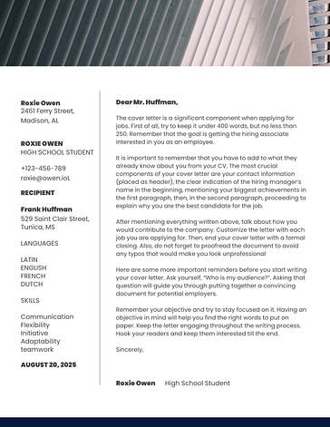 Cartas de Apresentação Minimalistas