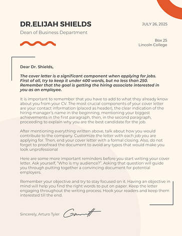 Cartas de Apresentação Minimalistas