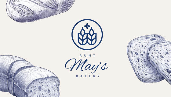 Trendy Bakery Business Cards