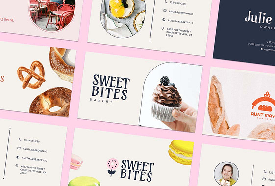 Trendy Bakery Business Cards