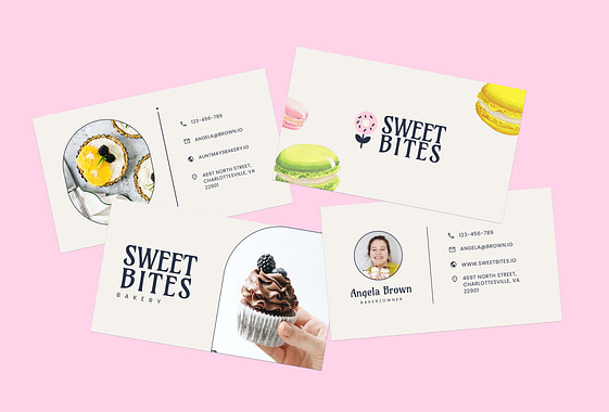 Trendy Bakery Business Cards