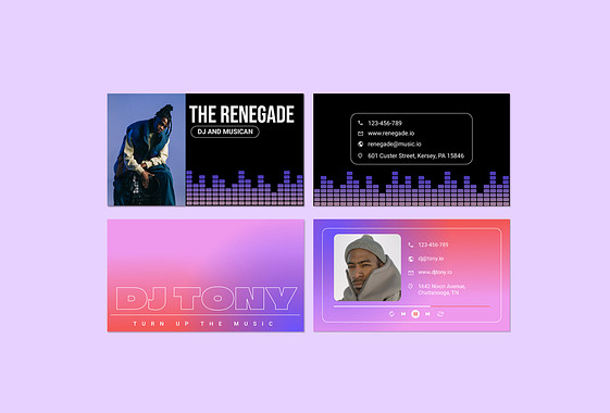 Cartões de Visita Dinâmicos para DJ