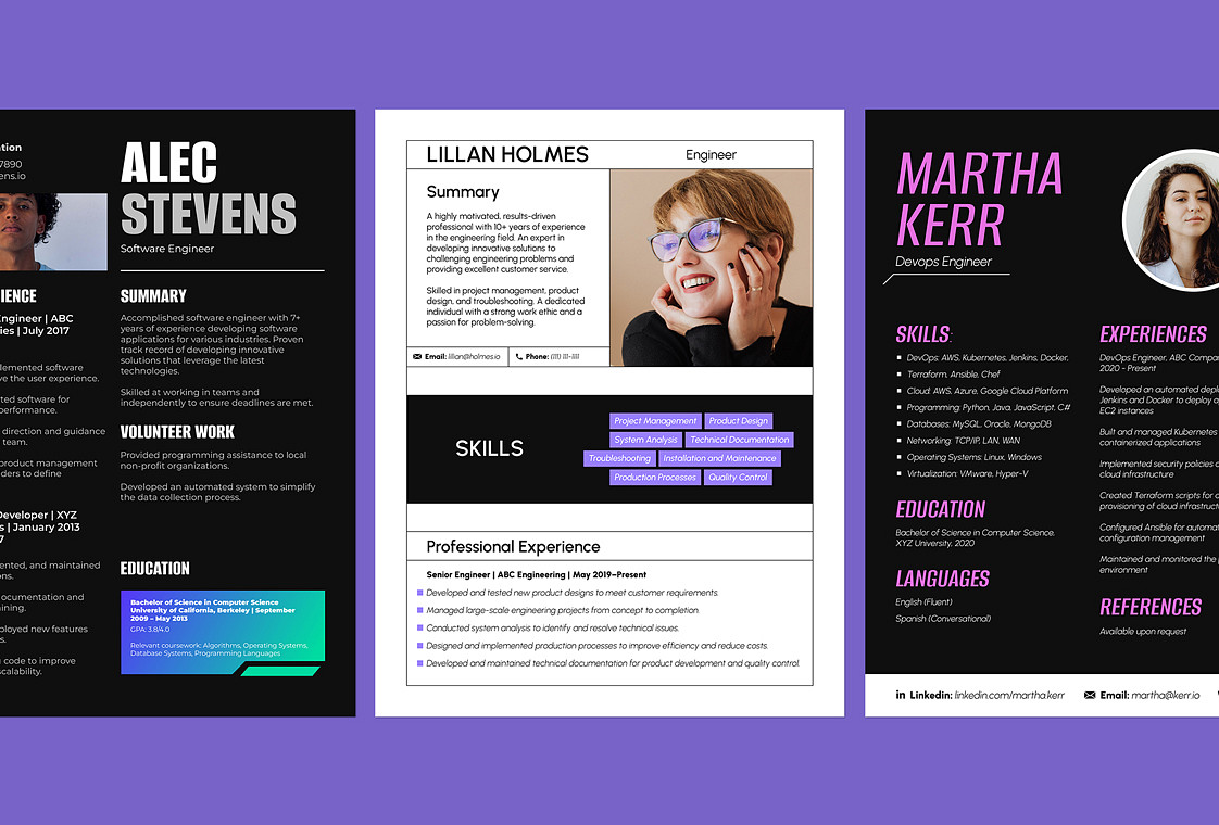 Tech Resume Templates Renderforest - 745199186898 2x 