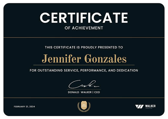 Certificados de reconocimiento para empleados