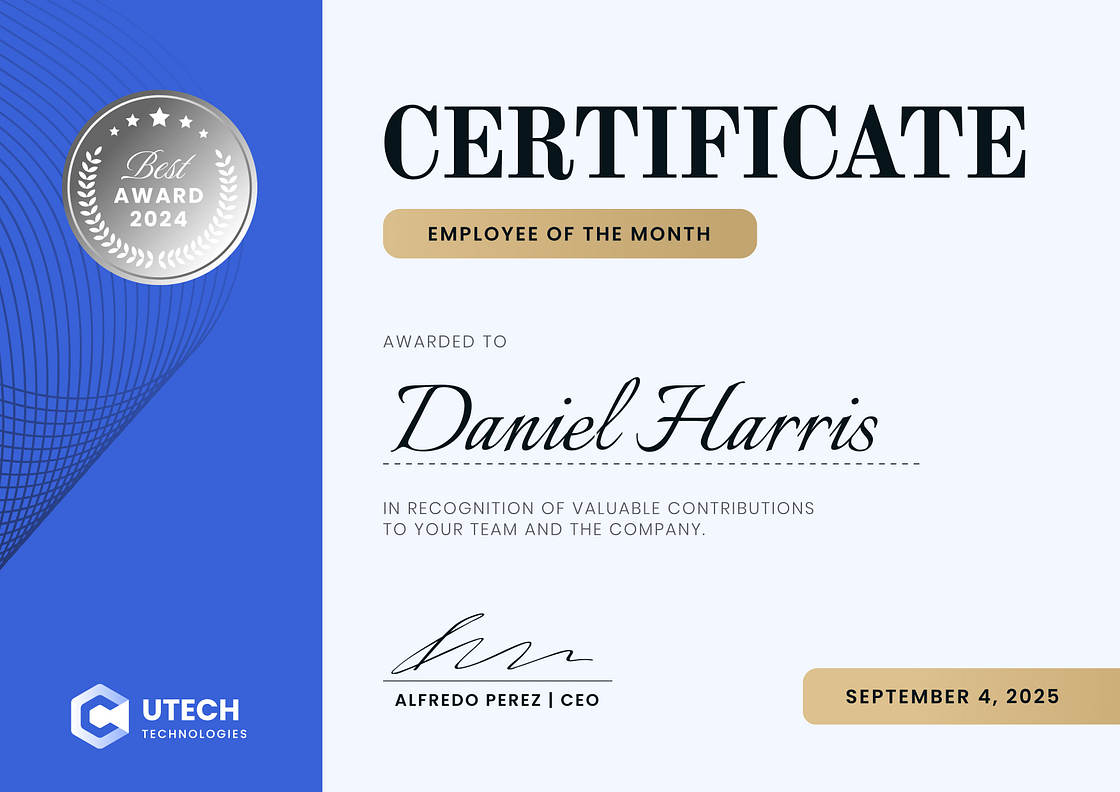 Employee Recognition Certificates Renderforest