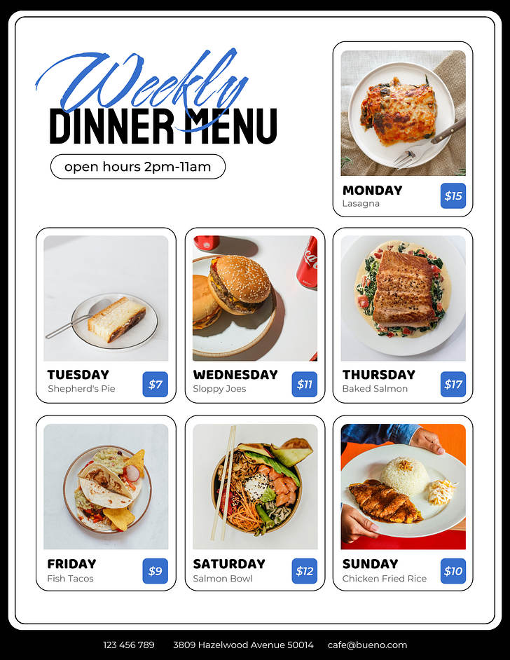 Taste of the Week Menu Templates | Renderforest