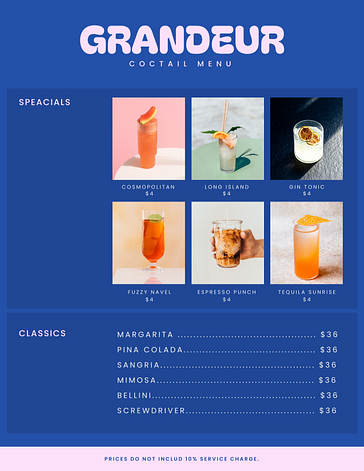 Plantillas de menú de cafetería a la moda
