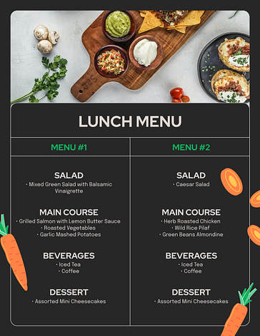 Speisekartenvorlagen für Catering-Unternehmen