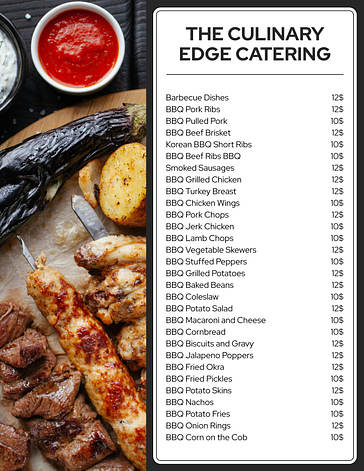 Speisekartenvorlagen für Catering-Unternehmen