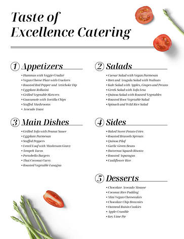 Speisekartenvorlagen für Catering-Unternehmen