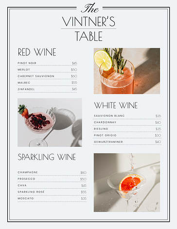 Modelos de Menus de Restaurante Elegantes