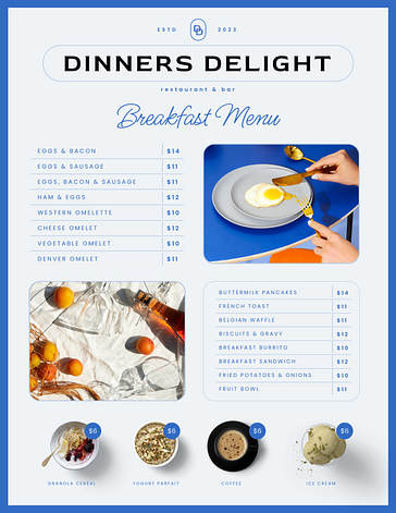 Modelos de Menus de Restaurante Elegantes