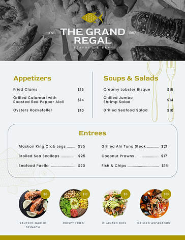 Modelos de Menus de Restaurante Elegantes