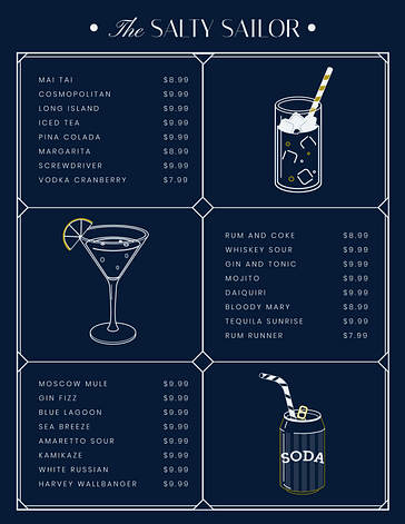 Modelos de Menus de Restaurante Elegantes