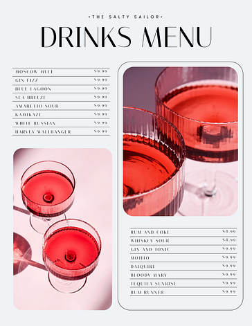 Modelos de Menus de Restaurante Elegantes