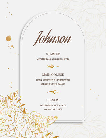 Modèles de menus de mariage