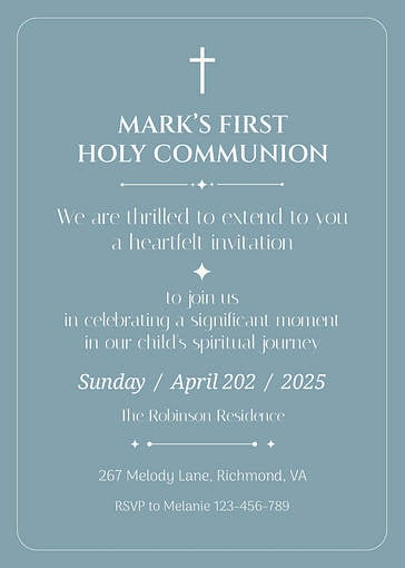 Erstkommunion Einladungsvorlagen