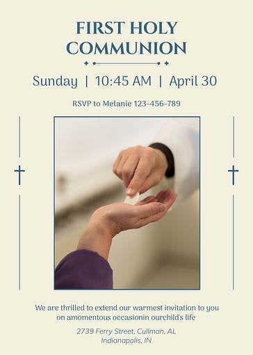 Erstkommunion Einladungsvorlagen
