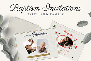 Colección de plantillas de invitación de bautismo