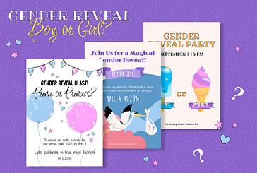 Invitaciones para fiesta de revelación de género