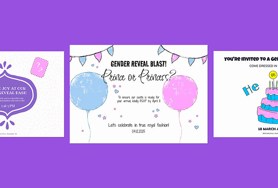Invitaciones para fiesta de revelación de género