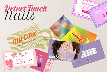 Plantillas de tarjetas de regalo para salón de uñas